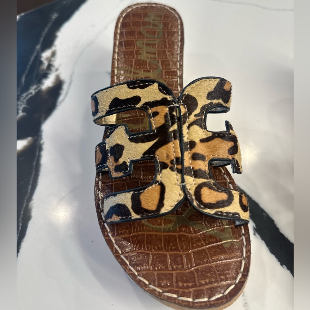 Sam Edelman platform sandal leopard print
